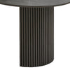 Beny 7pc Oval Dining Table Set | Fluted Pedestal Base | Wood | Gray Fabric
