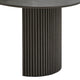 Beny 7pc Oval Dining Table Set | Fluted Pedestal Base | Wood | Gray Fabric
