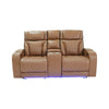 Jasi Power Recliner Loveseat | Bluetooth | USB Ports | Brown Faux-Leather