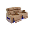 Jasi Power Recliner Loveseat | Bluetooth | USB Ports | Brown Faux-Leather