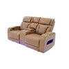 Jasi Power Recliner Loveseat | Bluetooth | USB Ports | Brown Faux-Leather