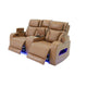 Jasi Power Recliner Loveseat | Bluetooth | USB Ports | Brown Faux-Leather