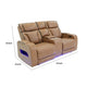 Jasi Power Recliner Loveseat | Bluetooth | USB Ports | Brown Faux-Leather