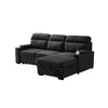 Zen Sleeper Sectional with Storage and Pull-Out Bed | Black Microfiber