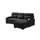 Zen Sleeper Sectional with Storage and Pull-Out Bed | Black Microfiber