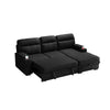Zen Sleeper Sectional with Storage and Pull-Out Bed | Black Microfiber