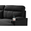 Zen Sleeper Sectional with Storage and Pull-Out Bed | Black Microfiber