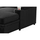 Zen Sleeper Sectional with Storage and Pull-Out Bed | Black Microfiber