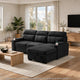 Zen Sleeper Sectional with Storage and Pull-Out Bed | Black Microfiber