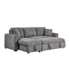 Sery Sleeper Sectional | Storage Chaise | 2 Accent Pillows | Gray Boucle