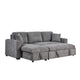 Sery Sleeper Sectional | Storage Chaise | 2 Accent Pillows | Gray Boucle