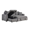 Sery Sleeper Sectional | Storage Chaise | 2 Accent Pillows | Gray Boucle