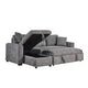 Sery Sleeper Sectional | Storage Chaise | 2 Accent Pillows | Gray Boucle