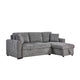 Sery Sleeper Sectional | Storage Chaise | 2 Accent Pillows | Gray Boucle