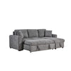 Sery Sleeper Sectional | Storage Chaise | 2 Accent Pillows | Gray Boucle