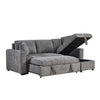 Sery Sleeper Sectional | Storage Chaise | 2 Accent Pillows | Gray Boucle