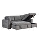 Sery Sleeper Sectional | Storage Chaise | 2 Accent Pillows | Gray Boucle