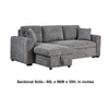 Sery Sleeper Sectional | Storage Chaise | 2 Accent Pillows | Gray Boucle