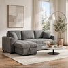 Sery Sleeper Sectional | Storage Chaise | 2 Accent Pillows | Gray Boucle