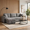 Sery Sleeper Sectional | Storage Chaise | 2 Accent Pillows | Gray Boucle