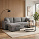 Sery Sleeper Sectional | Storage Chaise | 2 Accent Pillows | Gray Boucle