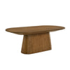 Andy Oval 7pc Dining Set with Curved Gray Fabric Chairs Set | Walnut Wood