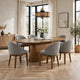 Andy Oval 7pc Dining Set with Curved Gray Fabric Chairs Set | Walnut Wood