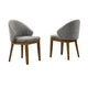 Andy Barrel-Back Dining Chairs with Walnut Legs | Set of 2 | Gray Fabric