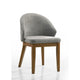 Andy Barrel-Back Dining Chairs with Walnut Legs | Set of 2 | Gray Fabric