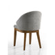 Andy Barrel-Back Dining Chairs with Walnut Legs | Set of 2 | Gray Fabric