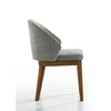 Andy Barrel-Back Dining Chairs with Walnut Legs | Set of 2 | Gray Fabric
