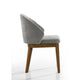 Andy Barrel-Back Dining Chairs with Walnut Legs | Set of 2 | Gray Fabric