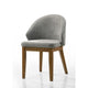 Andy Barrel-Back Dining Chairs with Walnut Legs | Set of 2 | Gray Fabric