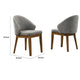 Andy Barrel-Back Dining Chairs with Walnut Legs | Set of 2 | Gray Fabric