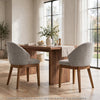 Andy Barrel-Back Dining Chairs with Walnut Legs | Set of 2 | Gray Fabric
