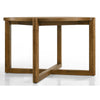 Andy 5pc Dining Table Set | Cross-Sled Base | Gray Fabric Chairs | Brown Wood