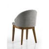 Andy 5pc Dining Table Set | Cross-Sled Base | Gray Fabric Chairs | Brown Wood