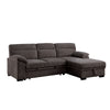 Geni Sleeper Sectional with Storage Chaise | USB Ports | Brown Chenille