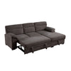 Geni Sleeper Sectional with Storage Chaise | USB Ports | Brown Chenille