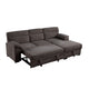 Geni Sleeper Sectional with Storage Chaise | USB Ports | Brown Chenille