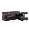 Geni Sleeper Sectional with Storage Chaise | USB Ports | Brown Chenille