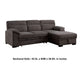 Geni Sleeper Sectional with Storage Chaise | USB Ports | Brown Chenille
