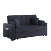 Oli Convertible Sleeper Loveseat | USB | 4 Throw Pillows | Gray Woven Fabric