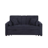 Oli Convertible Sleeper Loveseat | USB | 4 Throw Pillows | Gray Woven Fabric