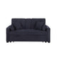 Oli Convertible Sleeper Loveseat | USB | 4 Throw Pillows | Gray Woven Fabric