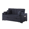 Oli Convertible Sleeper Loveseat | USB | 4 Throw Pillows | Gray Woven Fabric