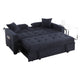 Oli Convertible Sleeper Loveseat | USB | 4 Throw Pillows | Gray Woven Fabric