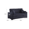 Oli Convertible Sleeper Loveseat | USB | 4 Throw Pillows | Gray Woven Fabric