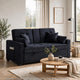 Oli Convertible Sleeper Loveseat | USB | 4 Throw Pillows | Gray Woven Fabric