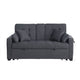 Oli Convertible Sleeper Loveseat | USB Ports | 4 Throw Pillows | Gray Linen